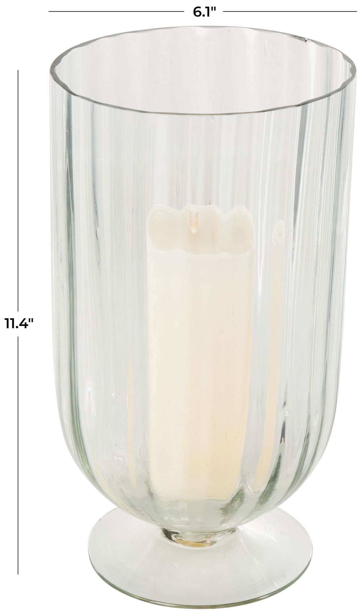 Image 7 Clear Glass Modern Candle Holder, 6" x 6 more views