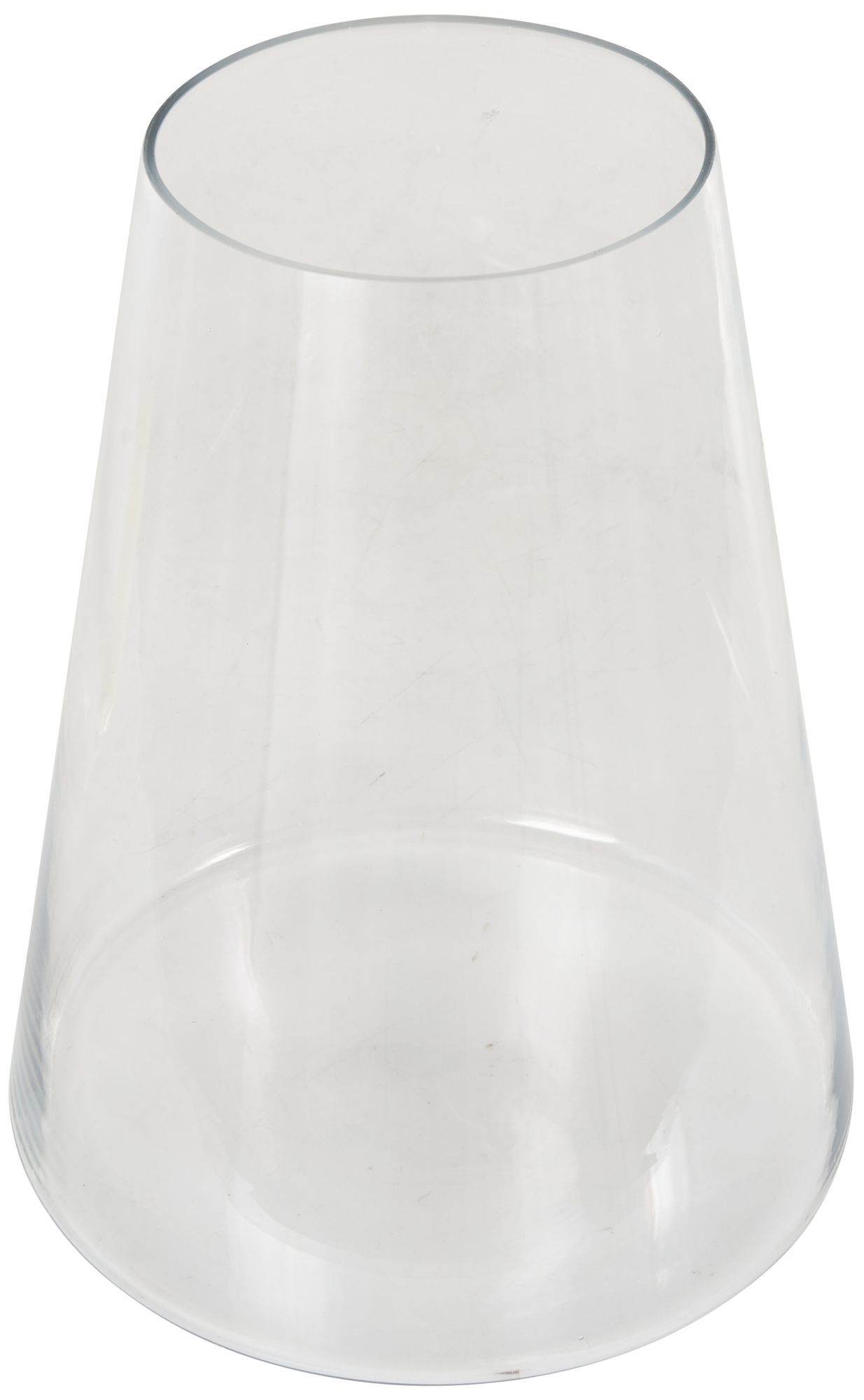 Image 6 Clear Glass Modern Vase, 10" x 10" x 13" more views