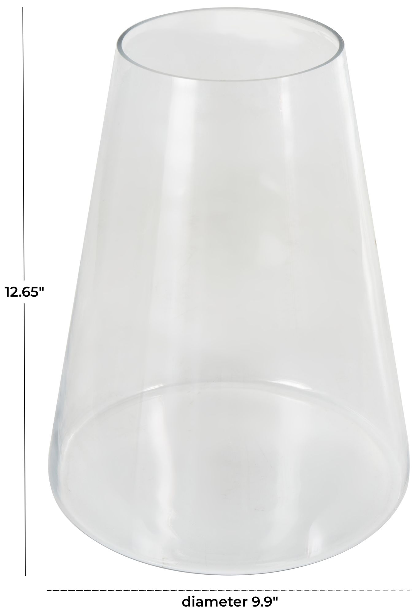 Image 7 Clear Glass Modern Vase, 10" x 10" x 13" more views