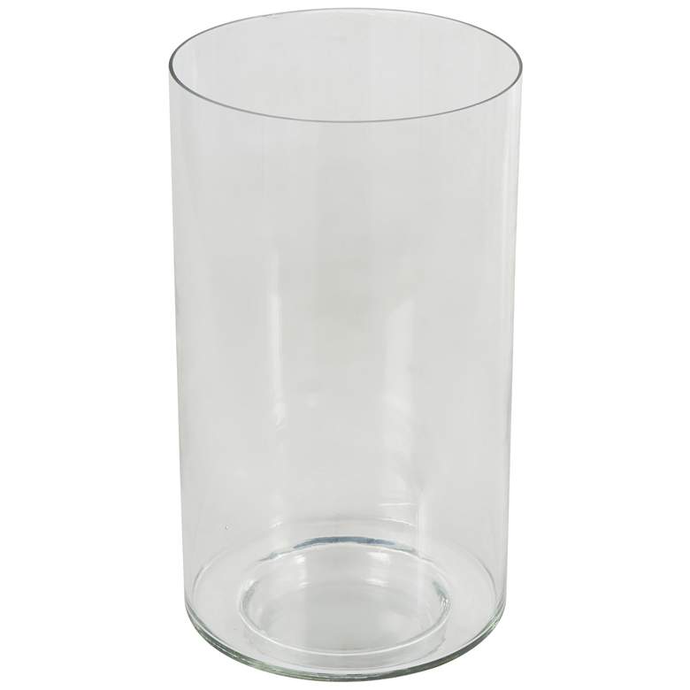 Image 1 Clear Glass Modern Vase, 6" x 6" x 12"