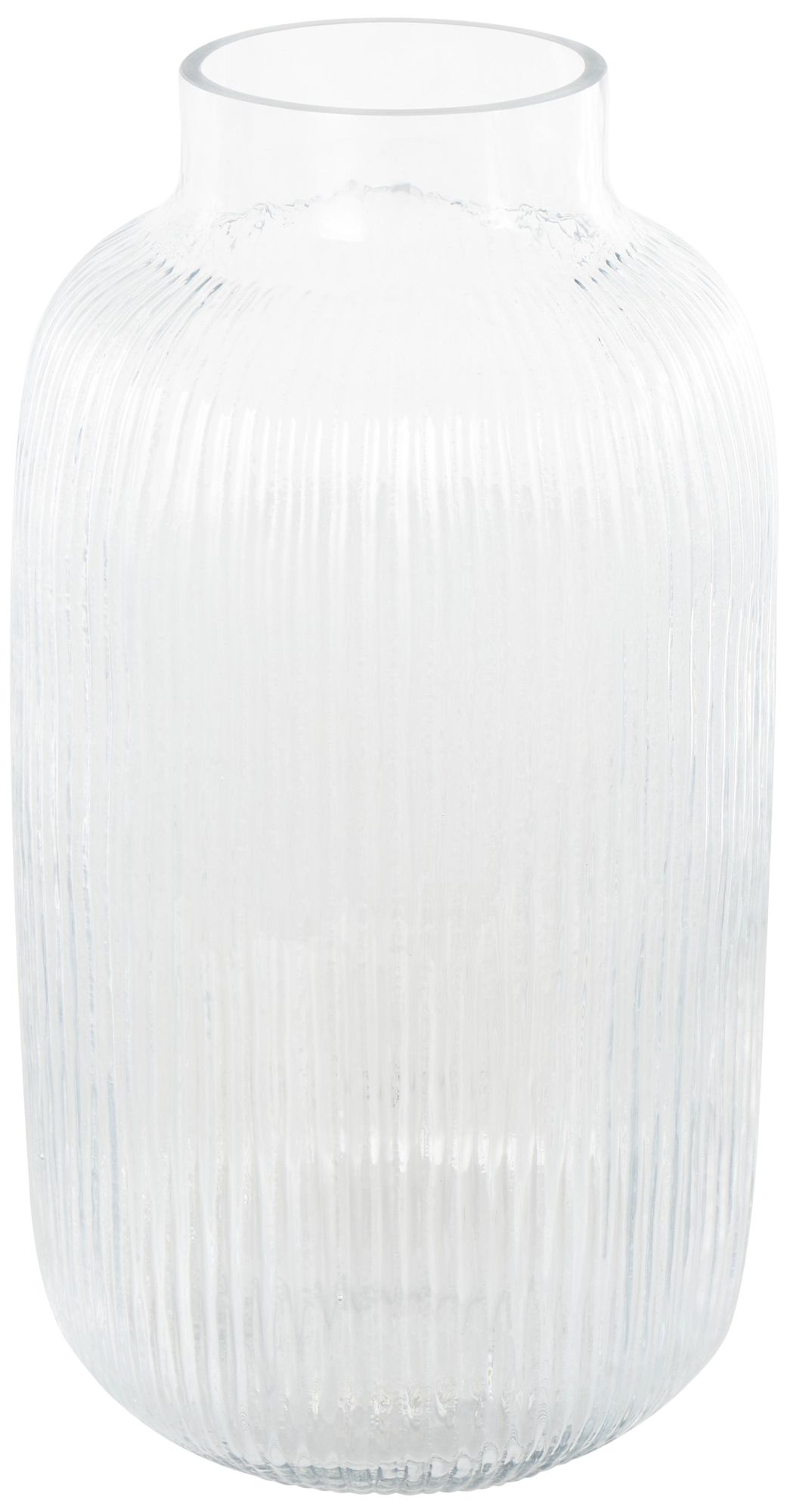 Image 2 Clear Glass Modern Vase, 7" x 7" x 14"