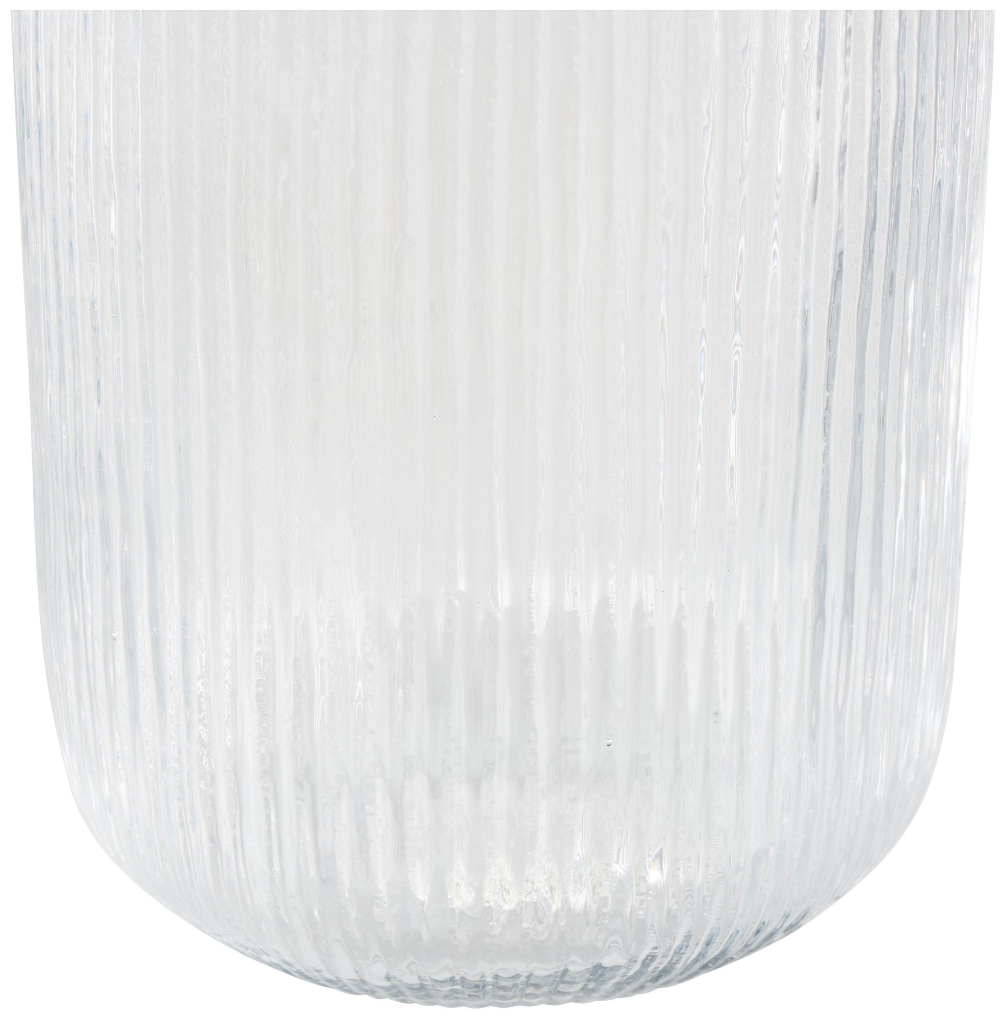 Image 3 Clear Glass Modern Vase, 7" x 7" x 14" more views