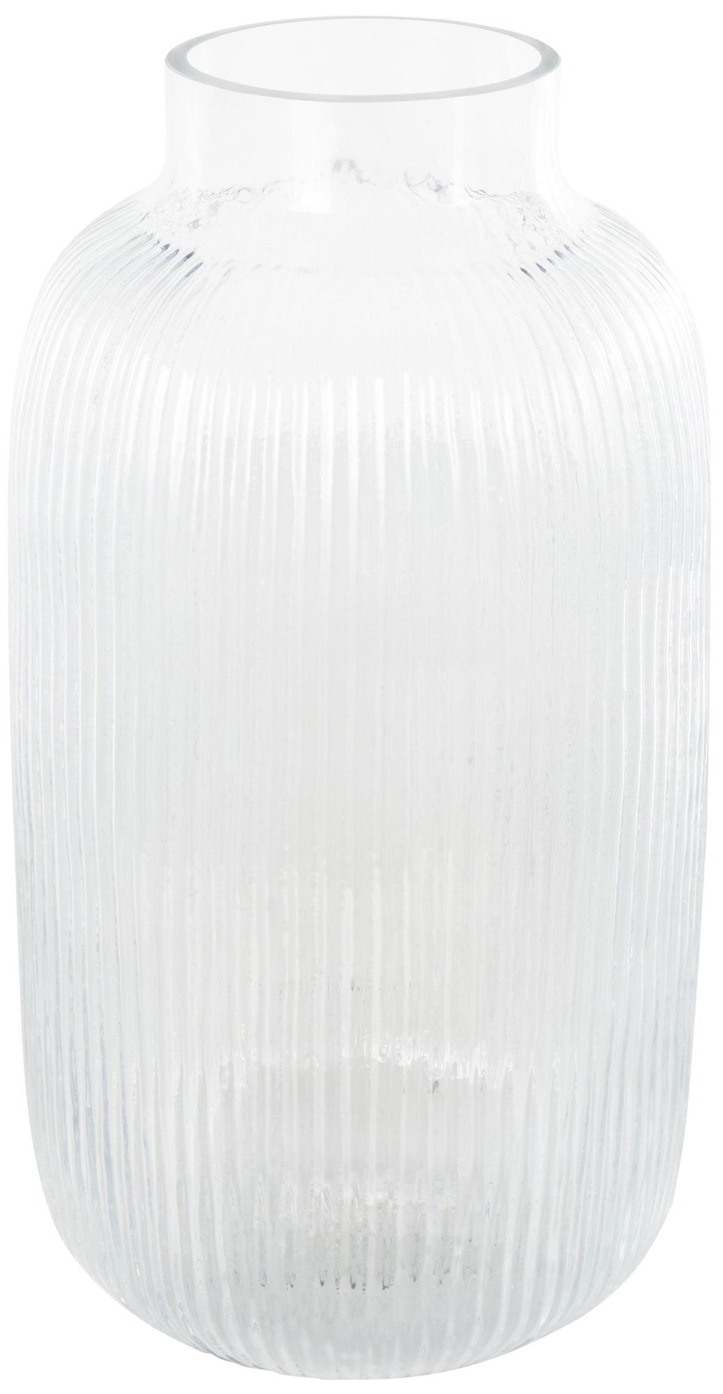 Image 5 Clear Glass Modern Vase, 7" x 7" x 14" more views