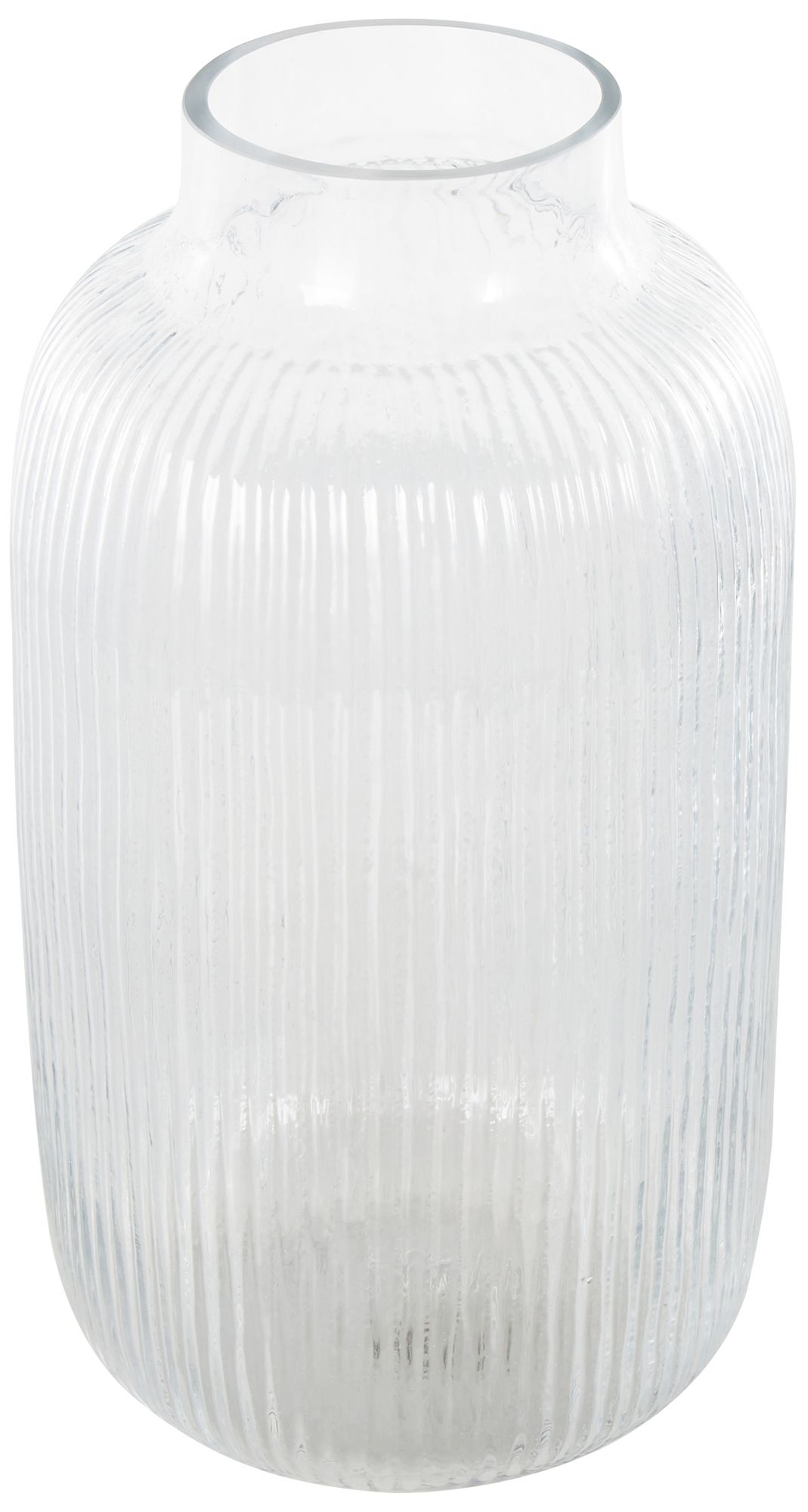 Image 6 Clear Glass Modern Vase, 7" x 7" x 14" more views