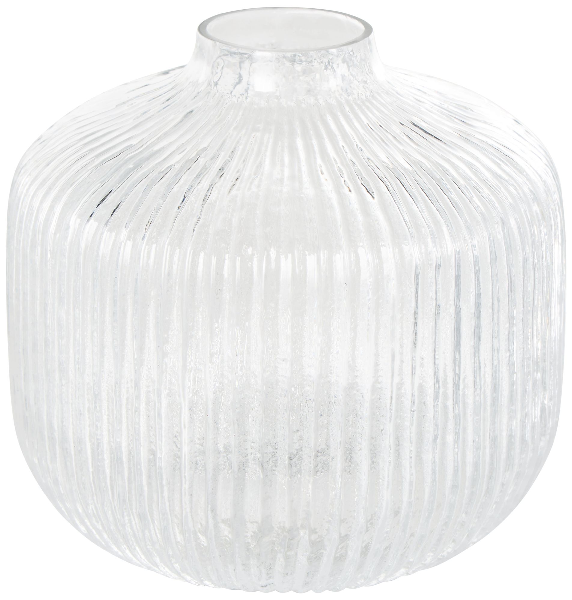 Image 2 Clear Glass Modern Vase, 8" x 8" x 8"