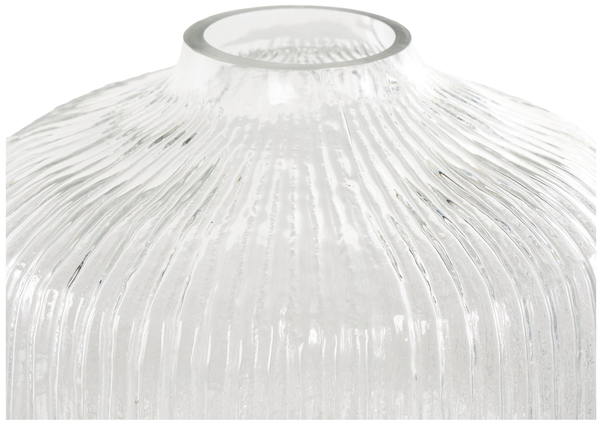 Image 4 Clear Glass Modern Vase, 8" x 8" x 8" more views
