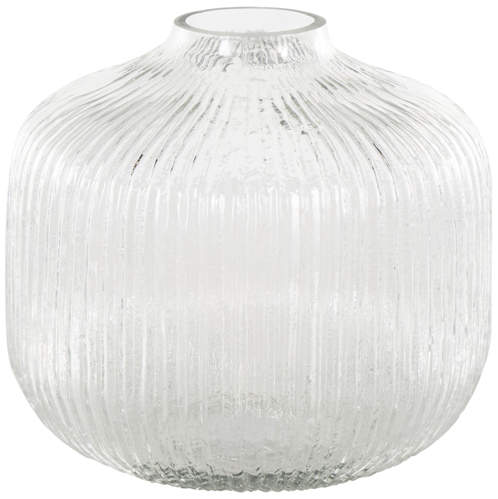 Image 5 Clear Glass Modern Vase, 8" x 8" x 8" more views