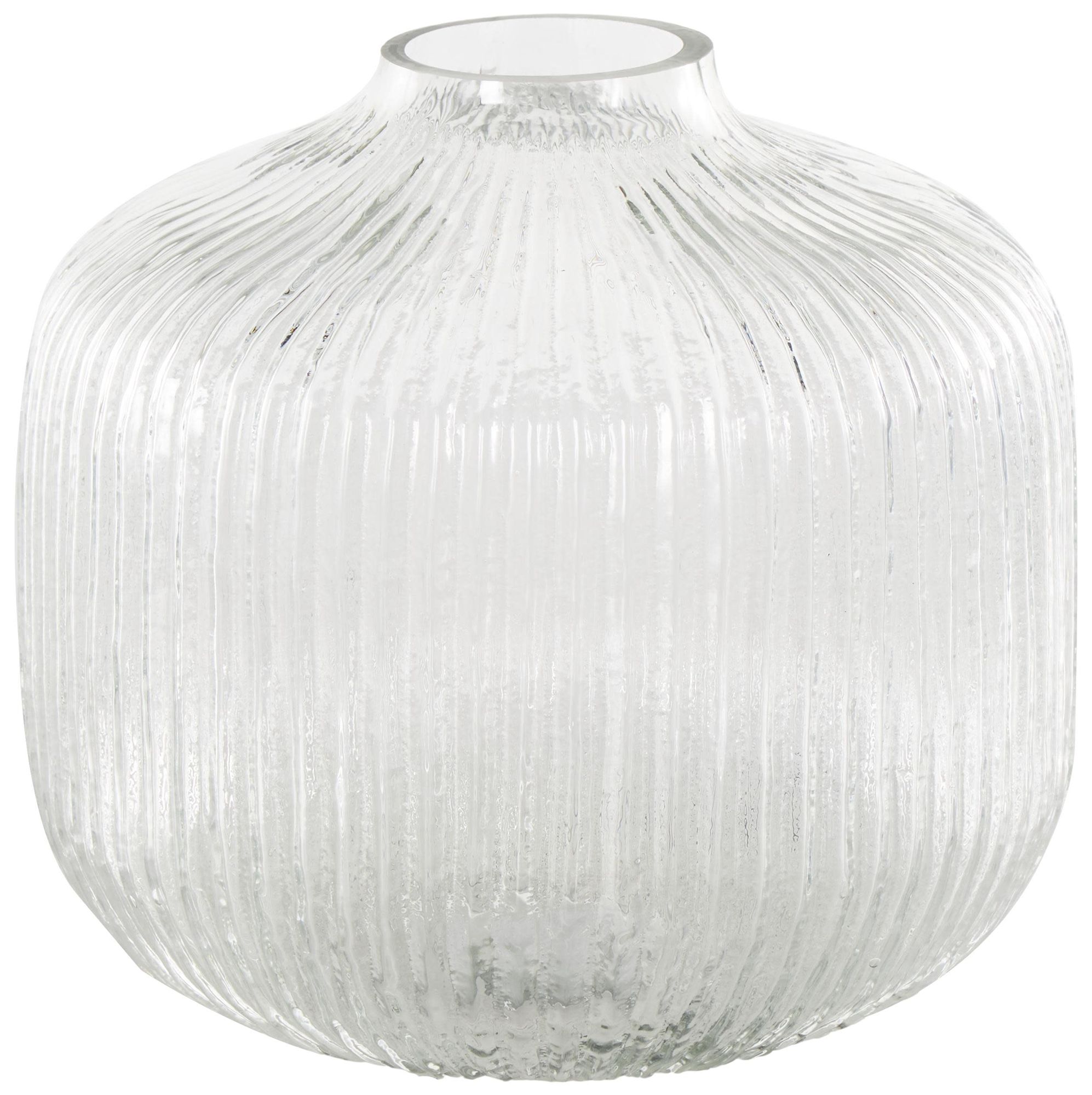 Image 6 Clear Glass Modern Vase, 8" x 8" x 8" more views