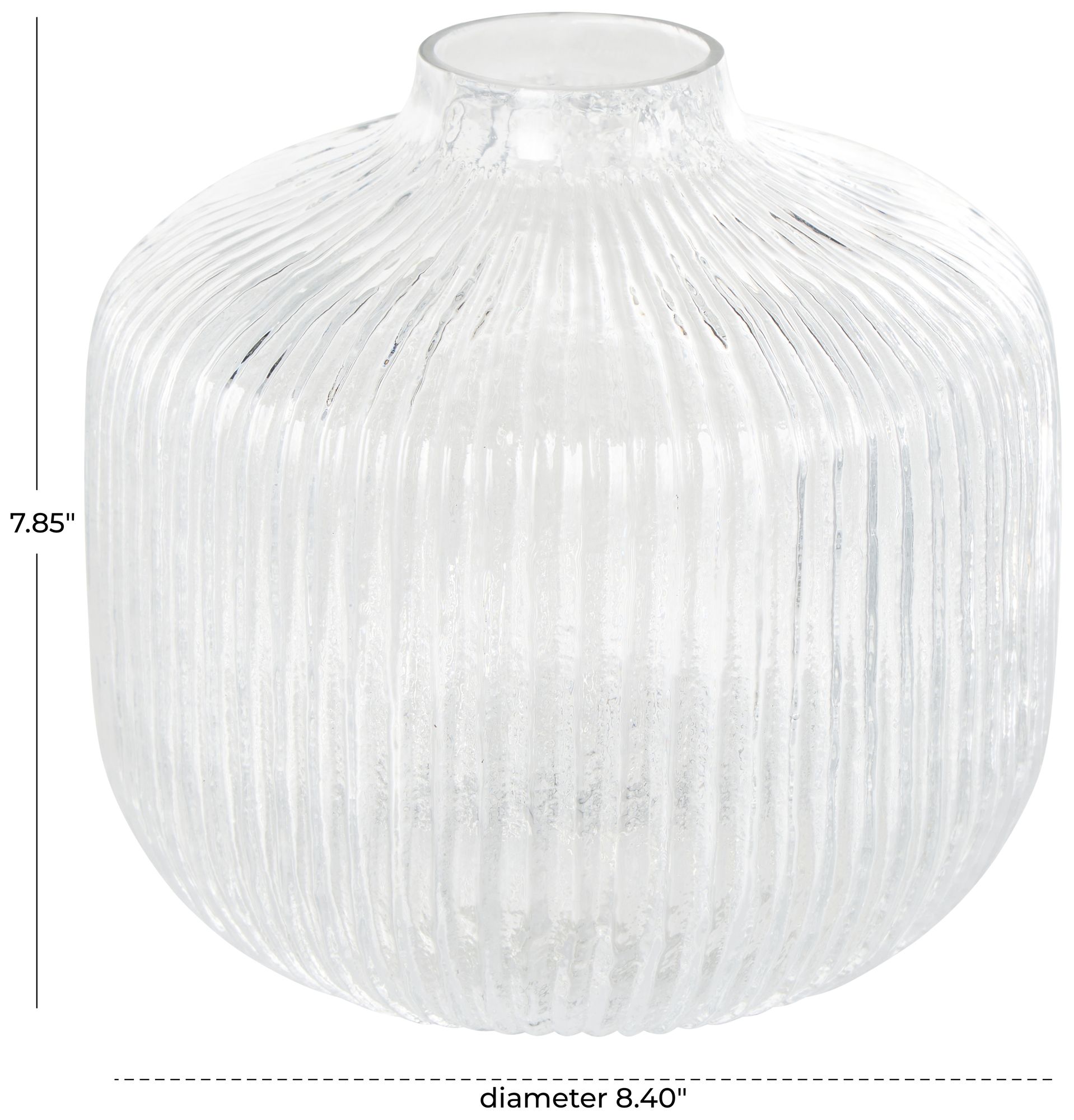 Image 7 Clear Glass Modern Vase, 8" x 8" x 8" more views