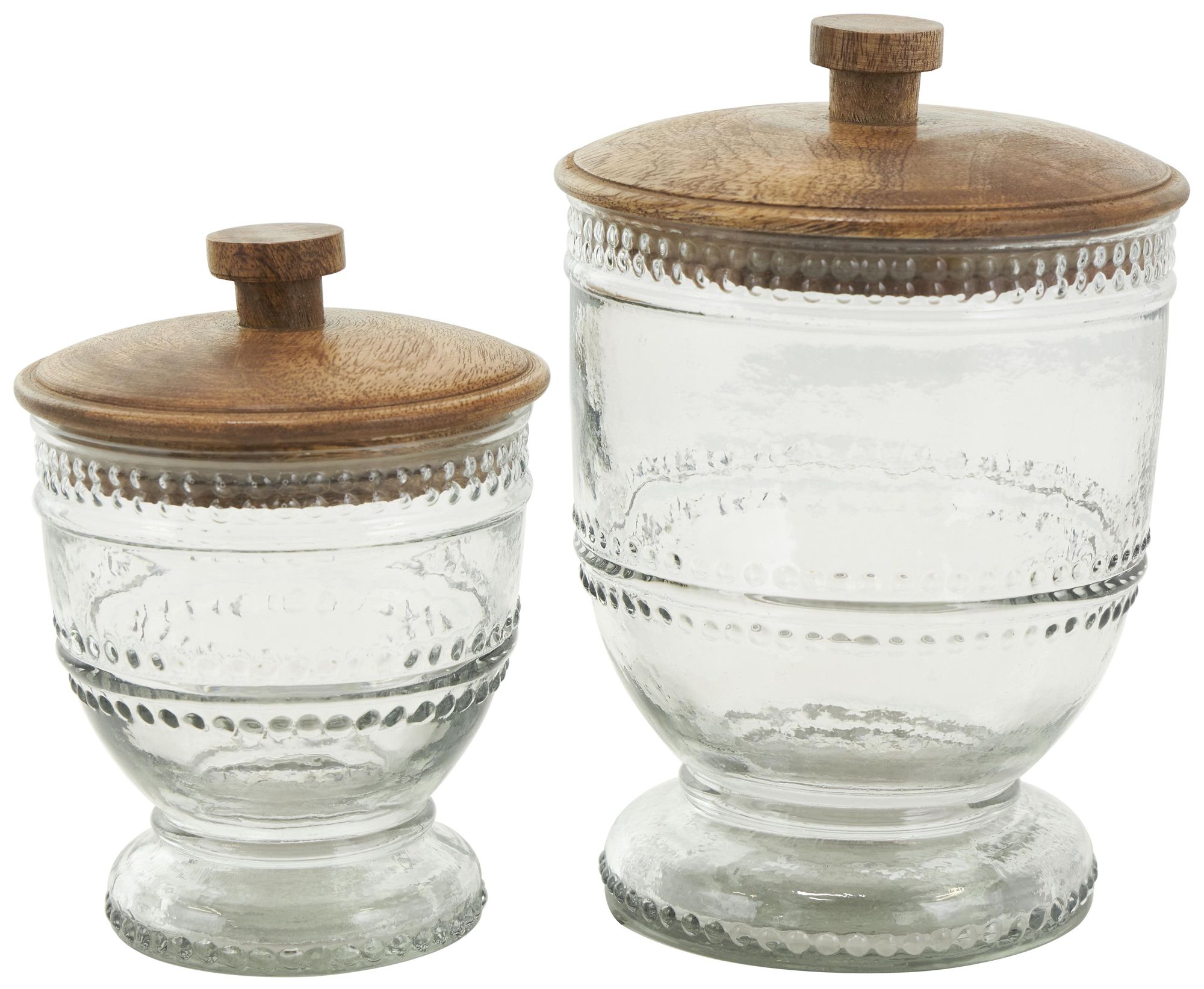 Image 2 Clear Glass Natural Decorative Jars, S/2 8", 7"H