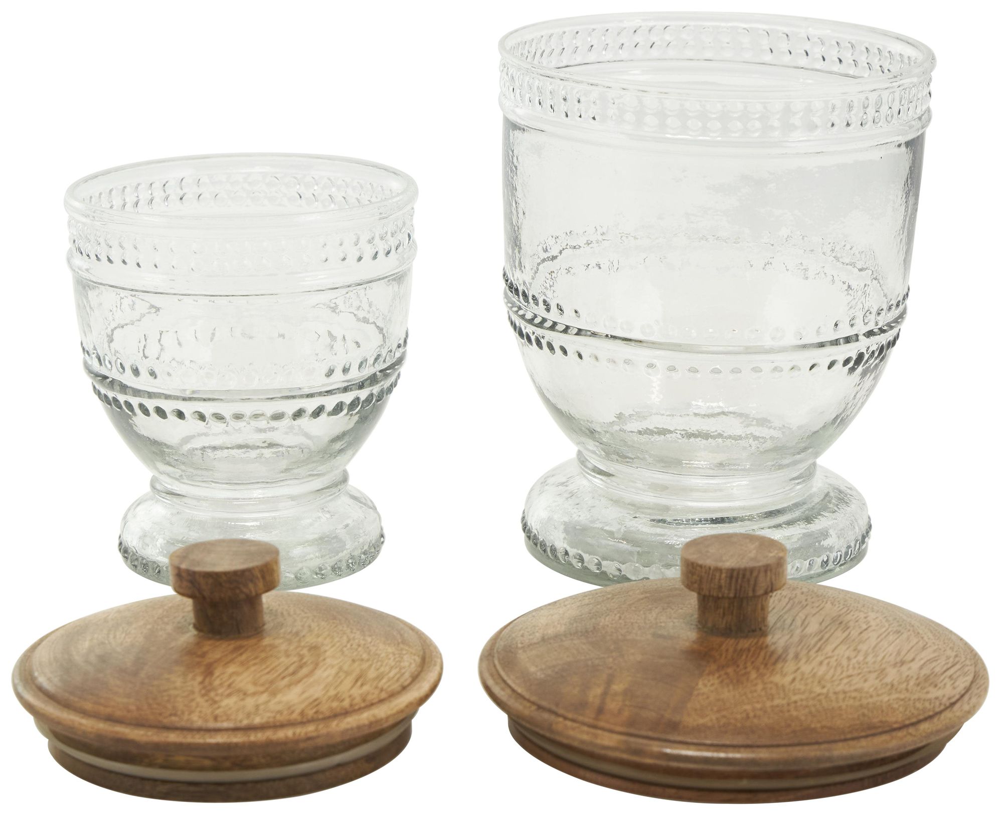 Image 6 Clear Glass Natural Decorative Jars, S/2 8", 7"H more views