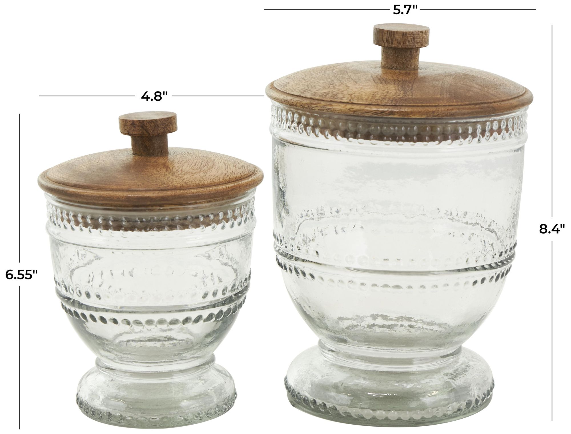 Image 7 Clear Glass Natural Decorative Jars, S/2 8", 7"H more views