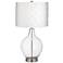 Clear Glass Off-White Diamond Shade Ovo Table Lamp