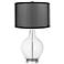 Clear Glass Ovo Table Lamp with Organza Black Shade
