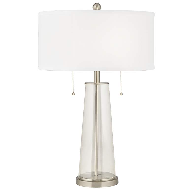 Image 2 Clear Glass Peggy Glass Table Lamp With Dimmer