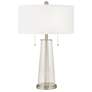 Clear Glass Peggy Glass Table Lamp With Dimmer