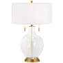 Clear Glass Toby Brass Accents Table Lamp with Dimmer