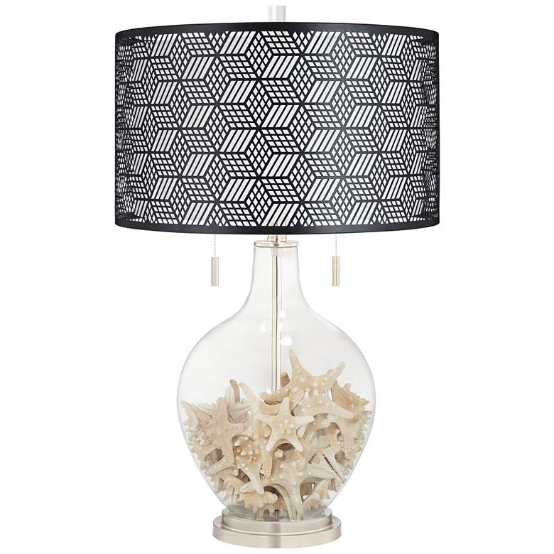 Image 2 Clear Glass Toby Table Lamp With Black Metal Shade more views