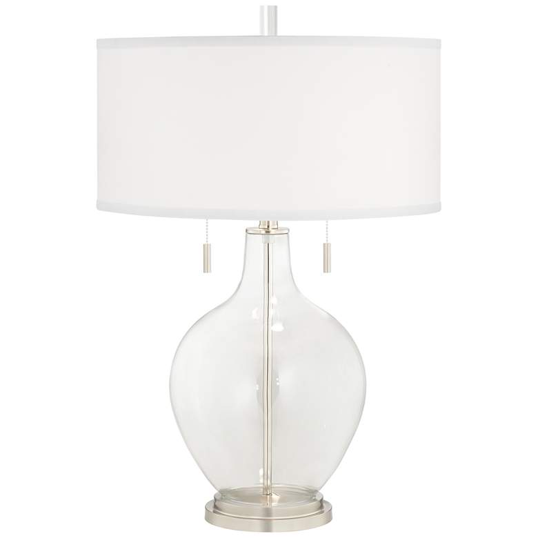 Image 2 Clear Glass Toby Table Lamp with Dimmer
