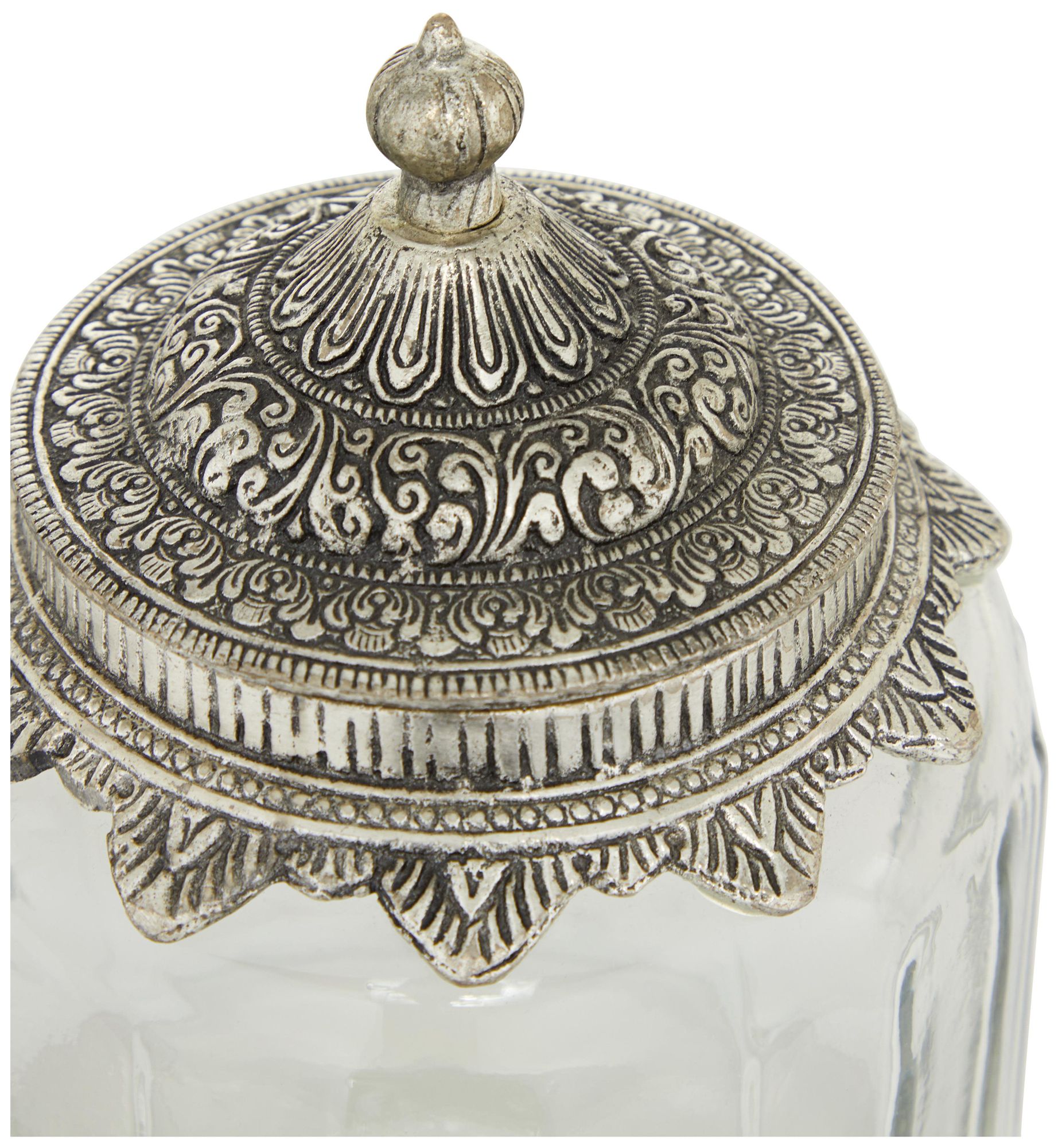 Thumbnail3 of Clear Glass Traditional Decorative Jars, S/3 6", 7", 9"H more views