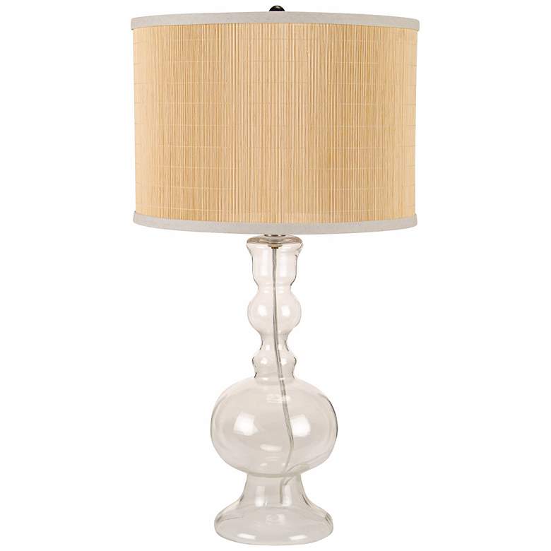 Image 1 Clear Glass with Rattan Shade Table Lamp