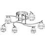 Thumbnail1 of Clear Hollow 19 1/4" Wide Chrome 6-Light LED Ceiling Light