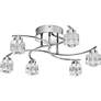 Thumbnail2 of Clear Hollow 19 1/4" Wide Chrome 6-Light LED Ceiling Light more views