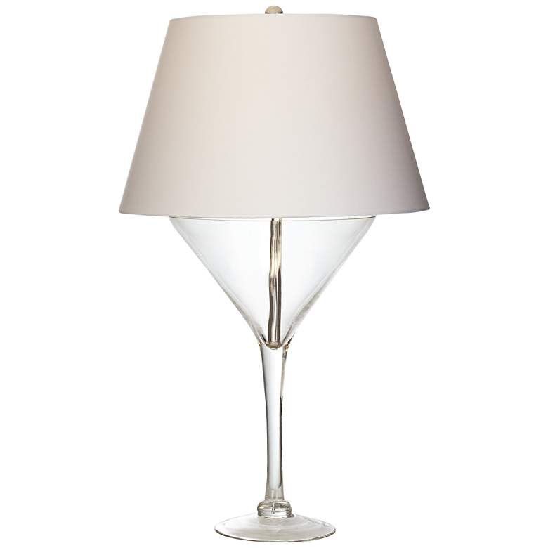 Image 1 Clear Martini Glass Novelty Glass Table Lamp