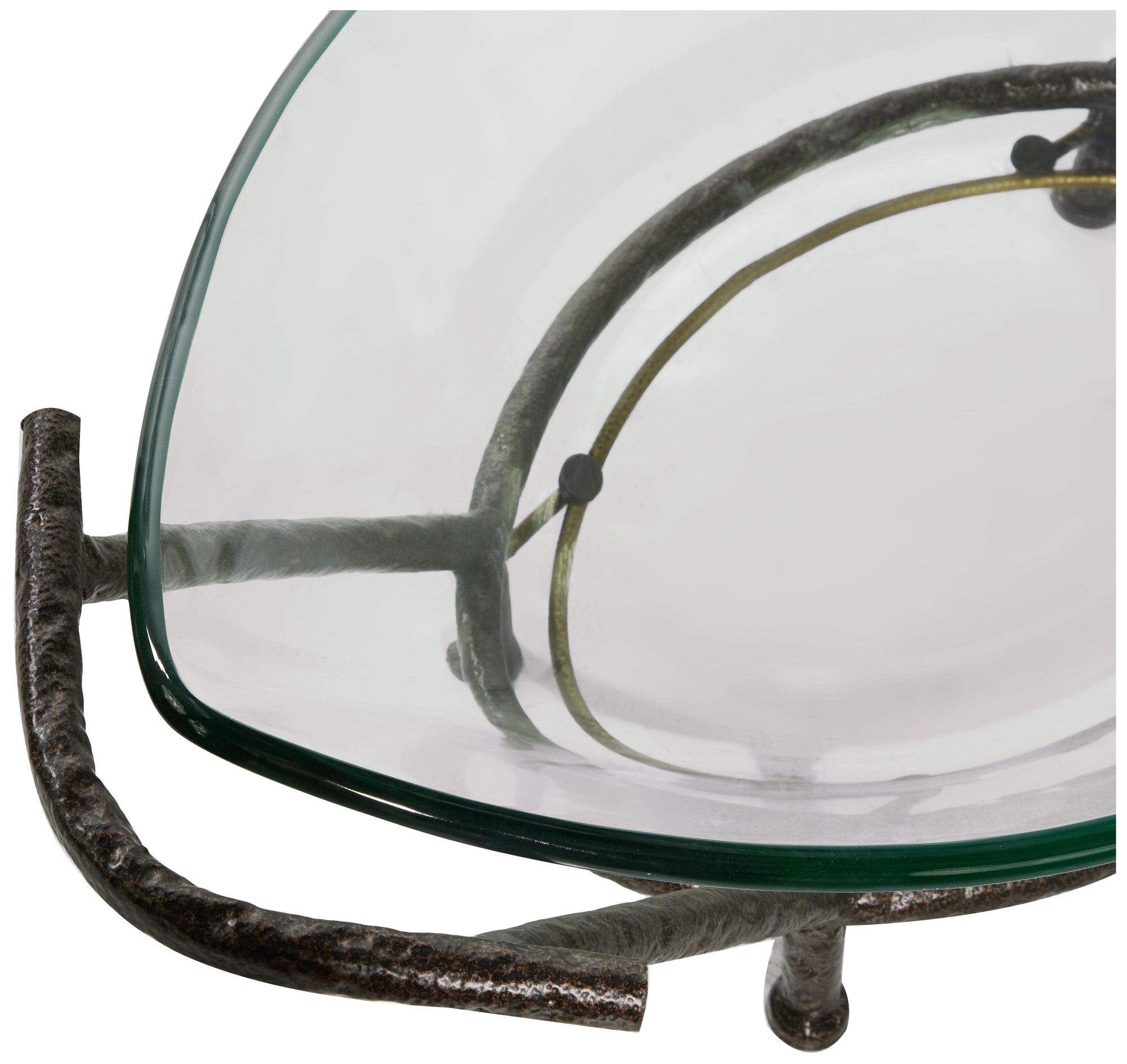 Image 2 Clear Tempered Glass Modern Serving Bowl, 26" x 10" x 9" more views