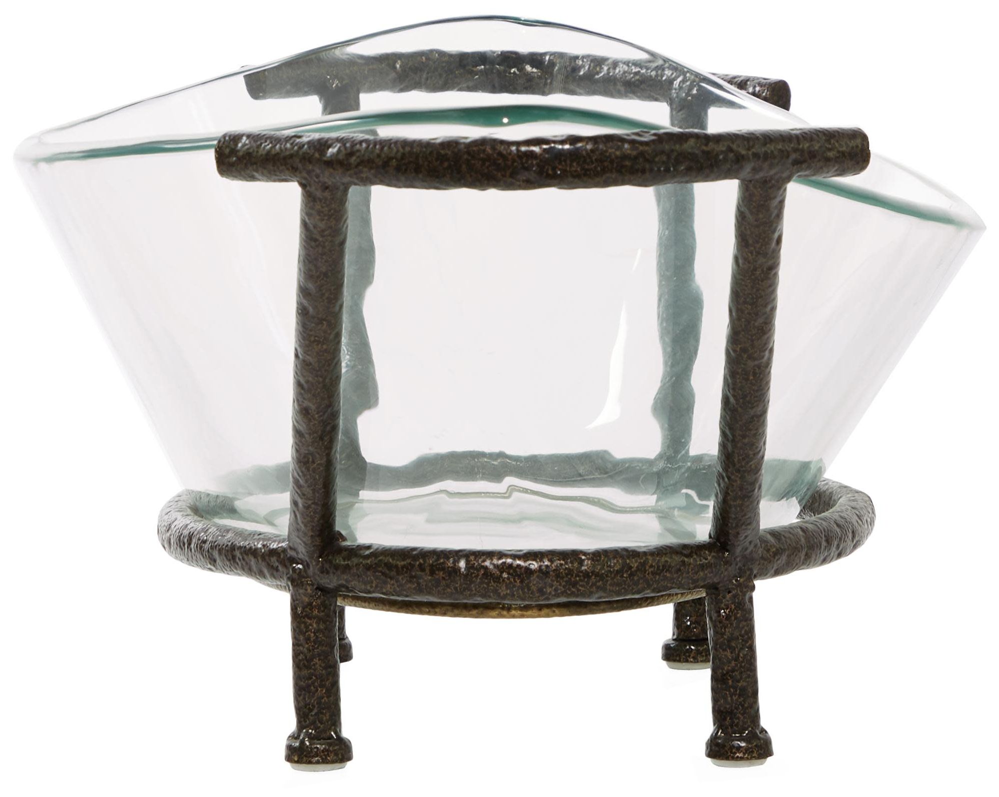 Image 5 Clear Tempered Glass Modern Serving Bowl, 26" x 10" x 9" more views