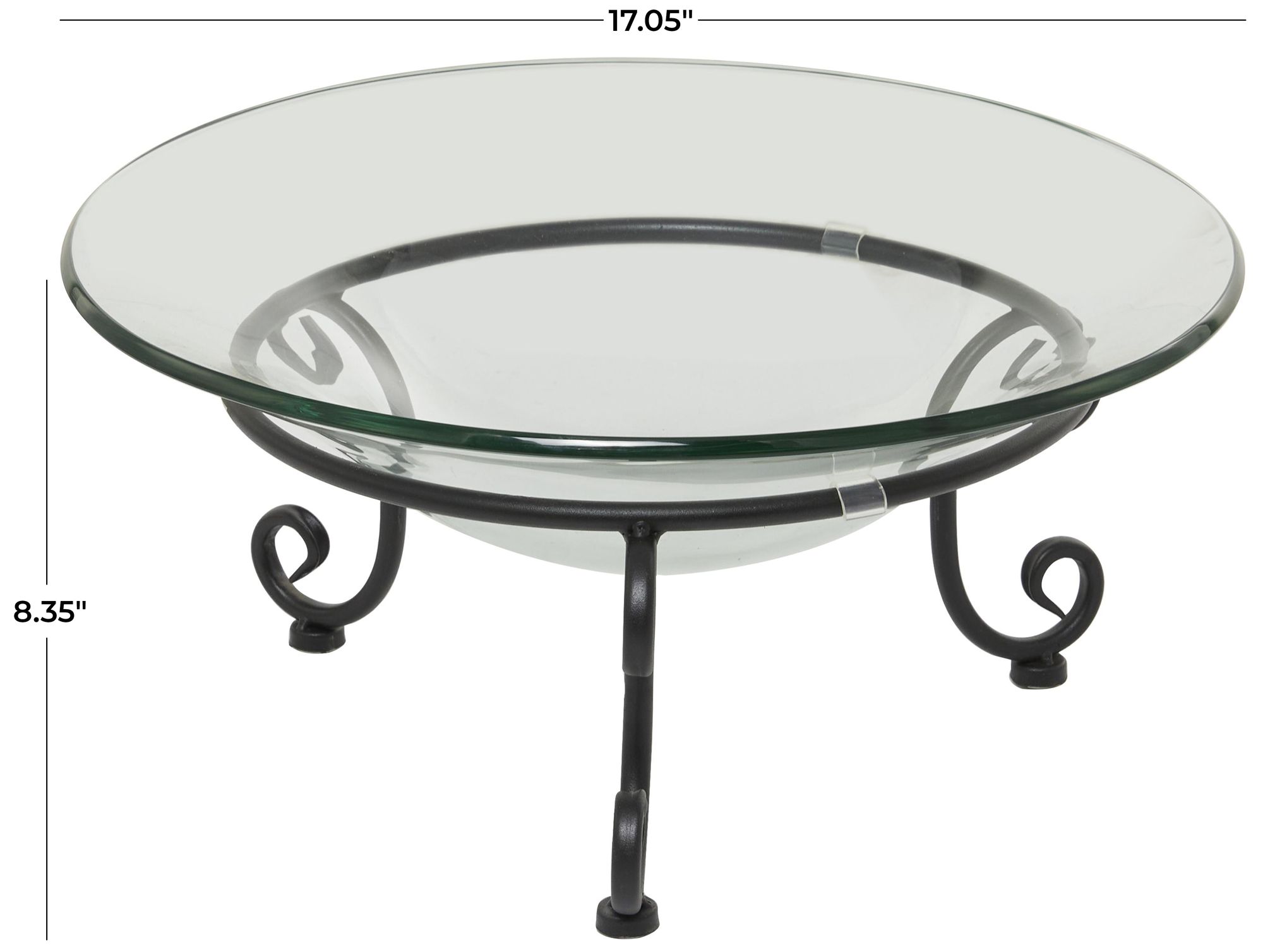 Image 6 Clear Tempered Glass Traditional Serving Bowl, 17" x 17" x 8" more views