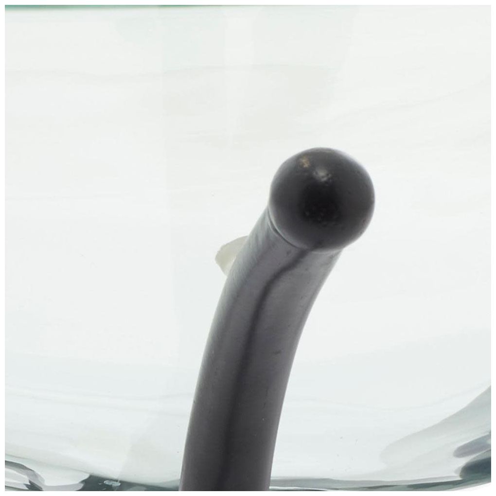 Image 7 Clear Tempered Glass Traditional Serving Bowl, 17" x 17" x 8" more views