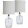 Clear Water Textured Glass 18"H Accent Table Lamps Set of 2