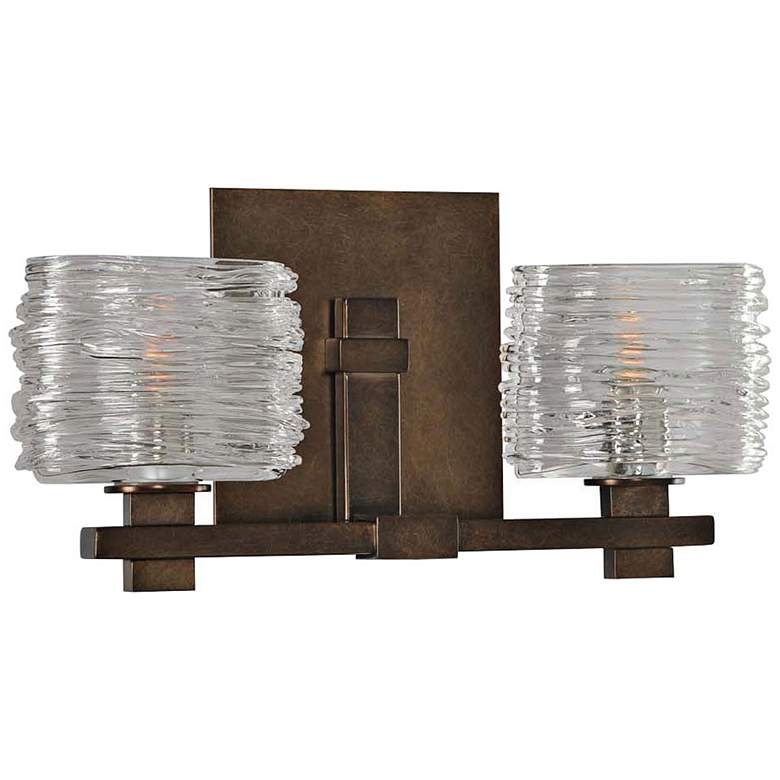 Image 2 Clearwater 13 1/2" Wide Vintage Bronze 2-Light Bath Light