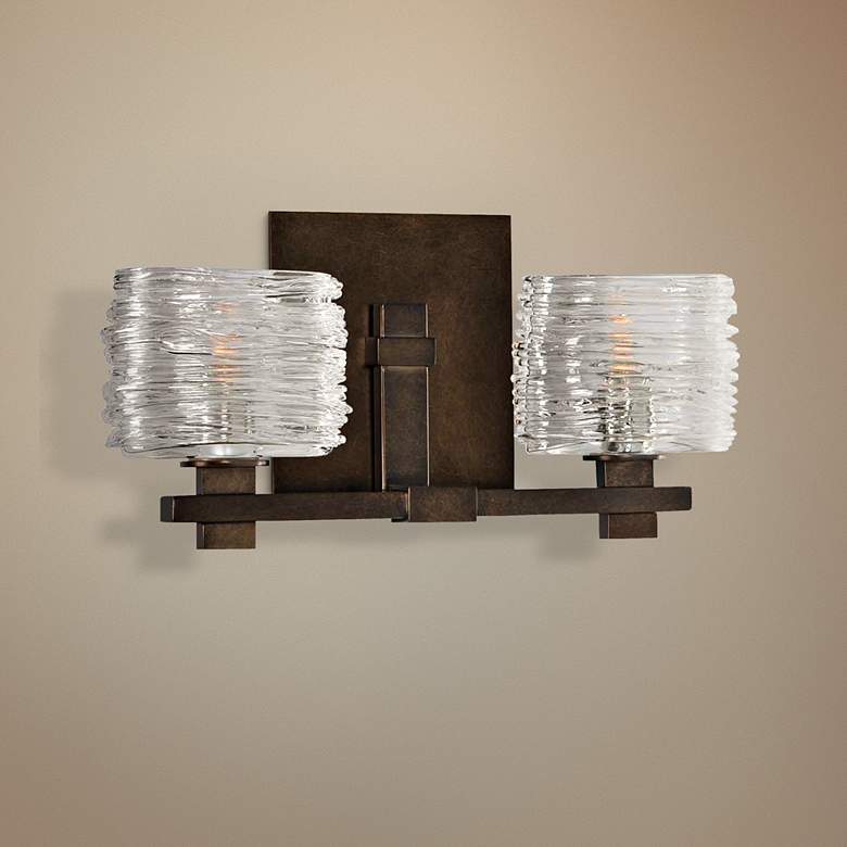 Image 1 Clearwater 13 1/2 inch Wide Vintage Bronze 2-Light Bath Light