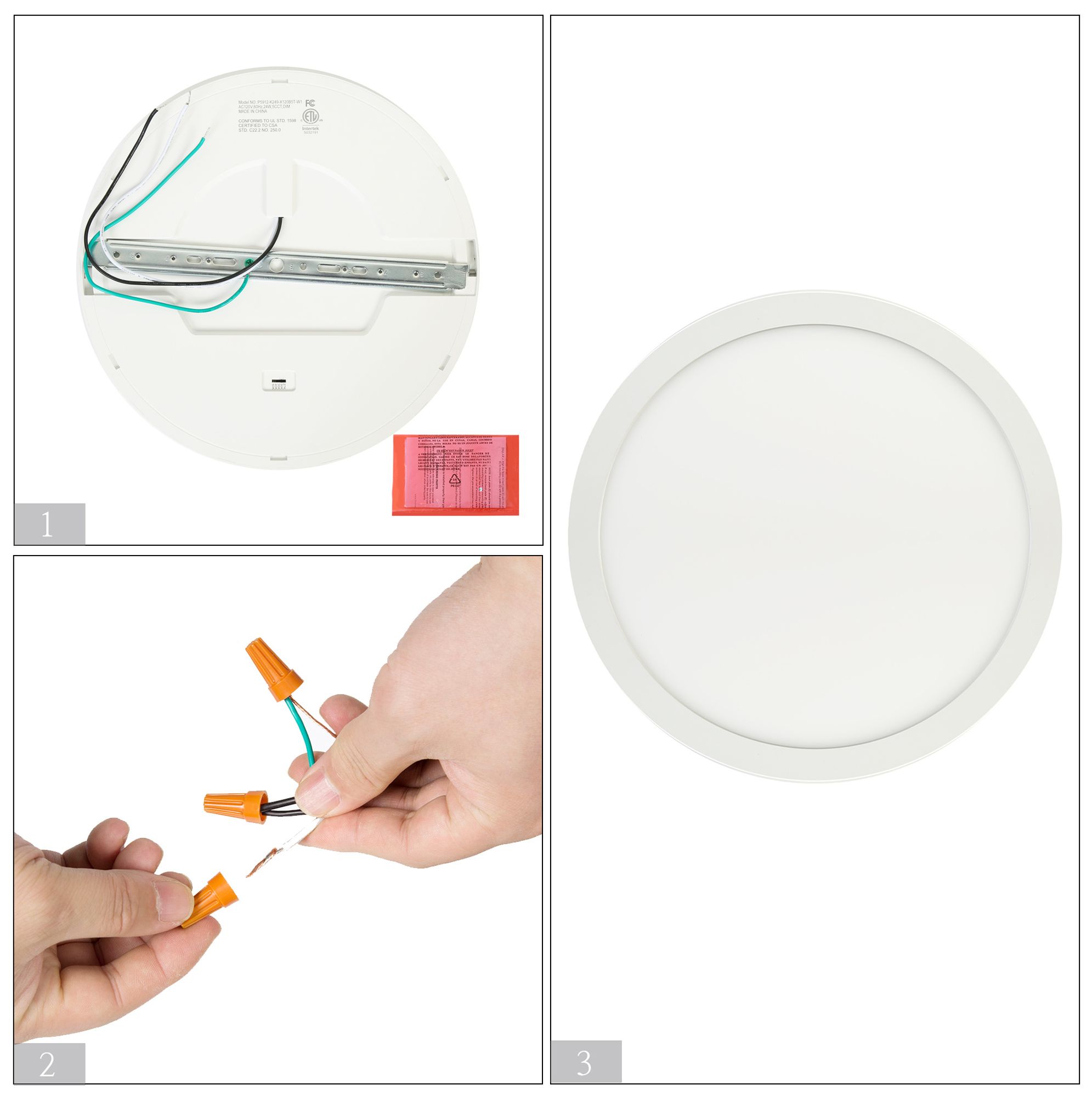 Image 6 Cledry 12" LED Round White Panel Light more views