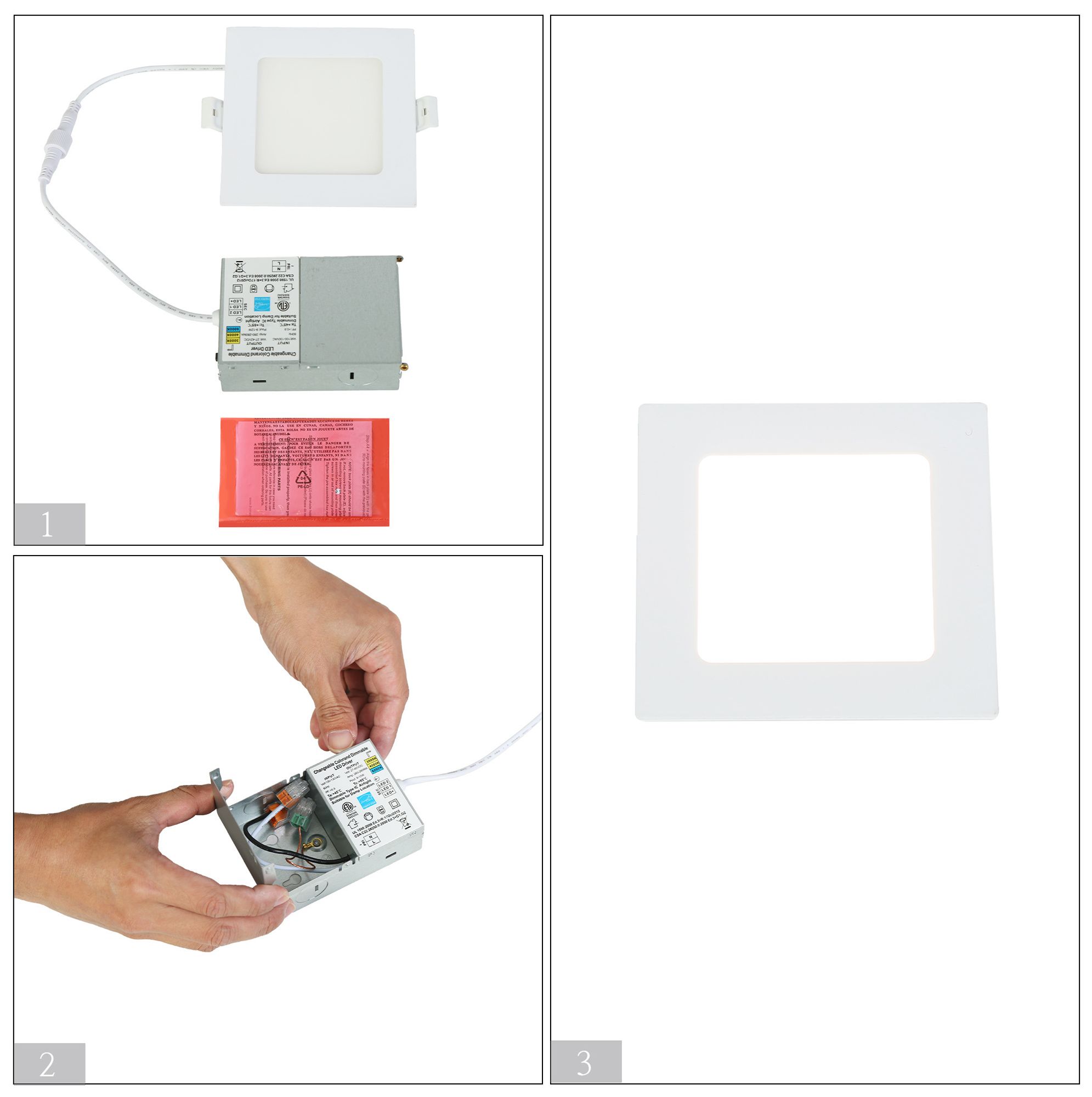 Cledry 4.7" Wide Square LED Recessed Downlight