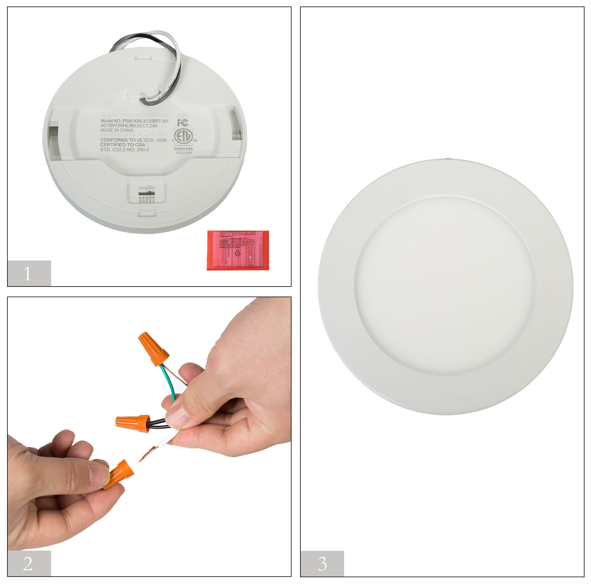 Image 5 Cledry 5" LED Round White Panel Light more views