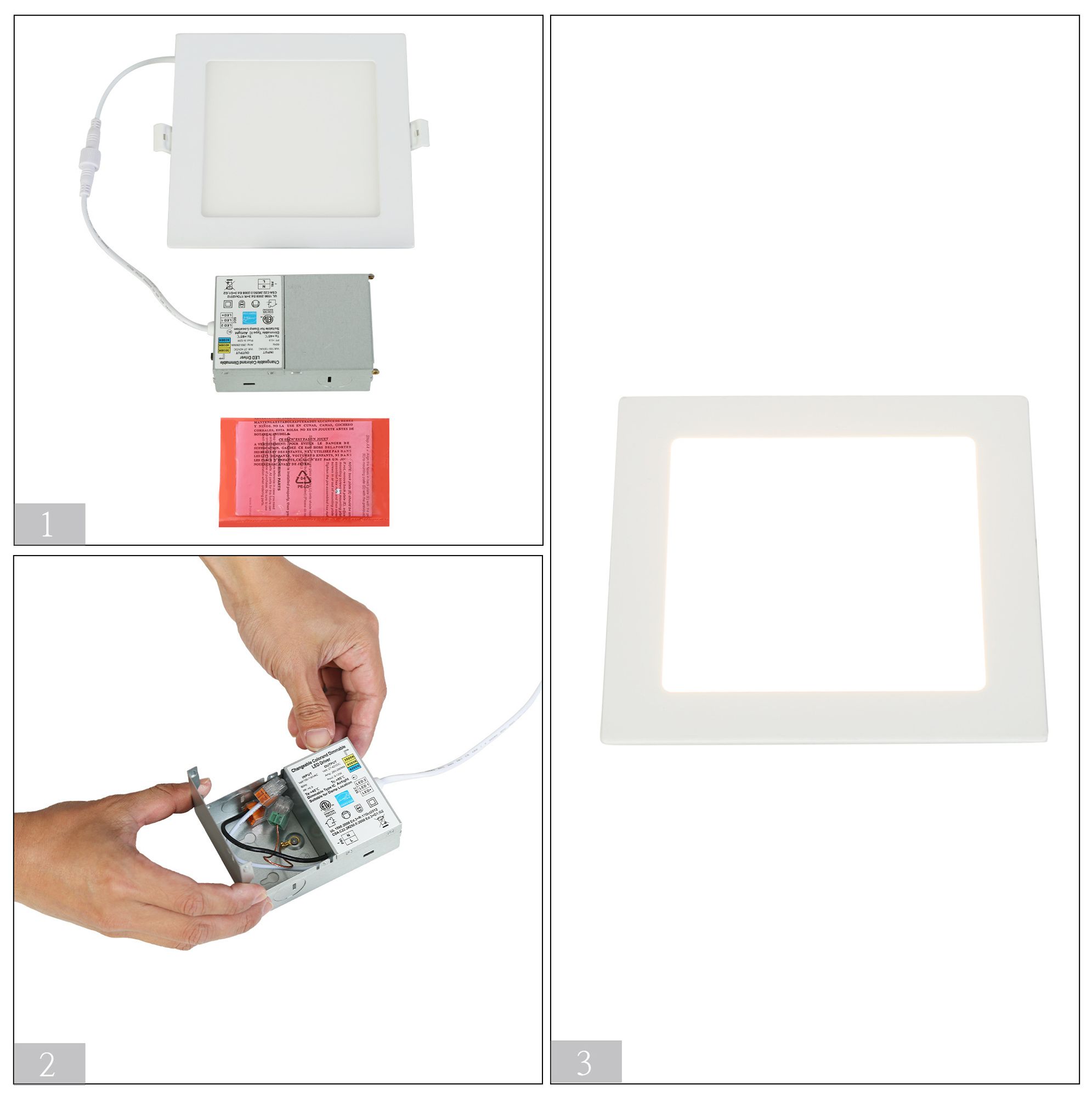 Cledry 6.7" Wide Square LED Recessed Downlight