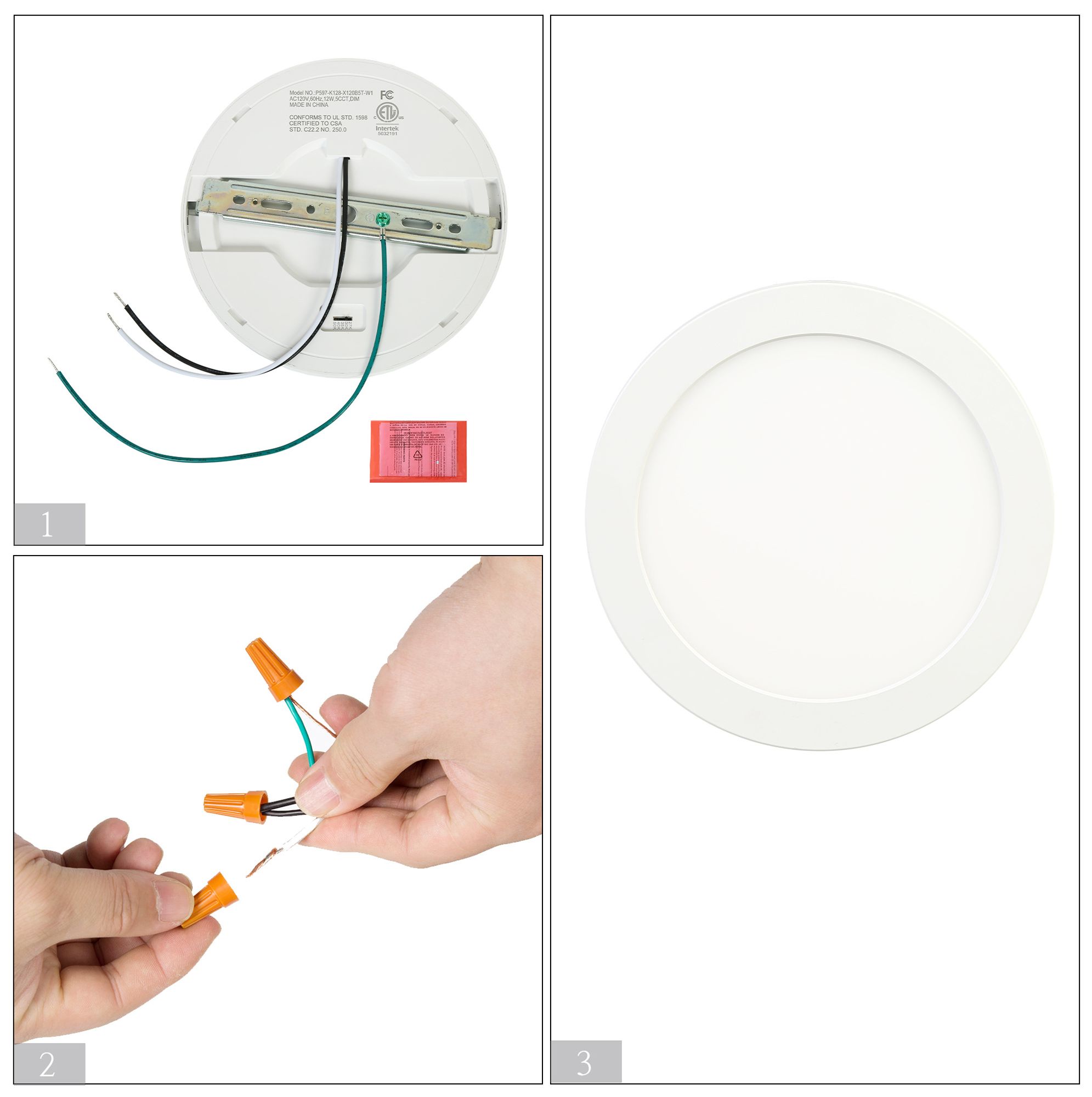 Image 5 Cledry 7" LED Round White Panel Light more views