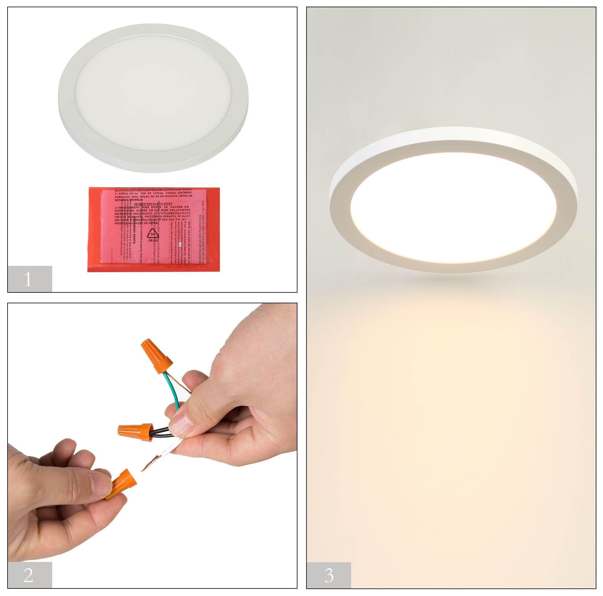 Image 5 Cledry 9" LED Round White Panel Light more views
