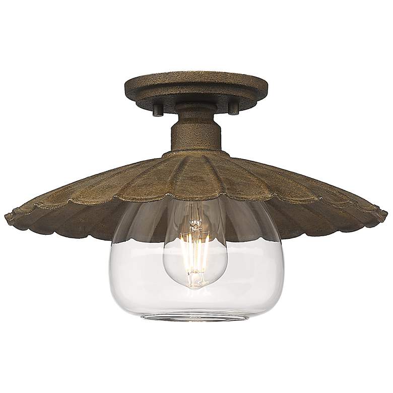 Rust Ceilng Light Clemence 13 3/4