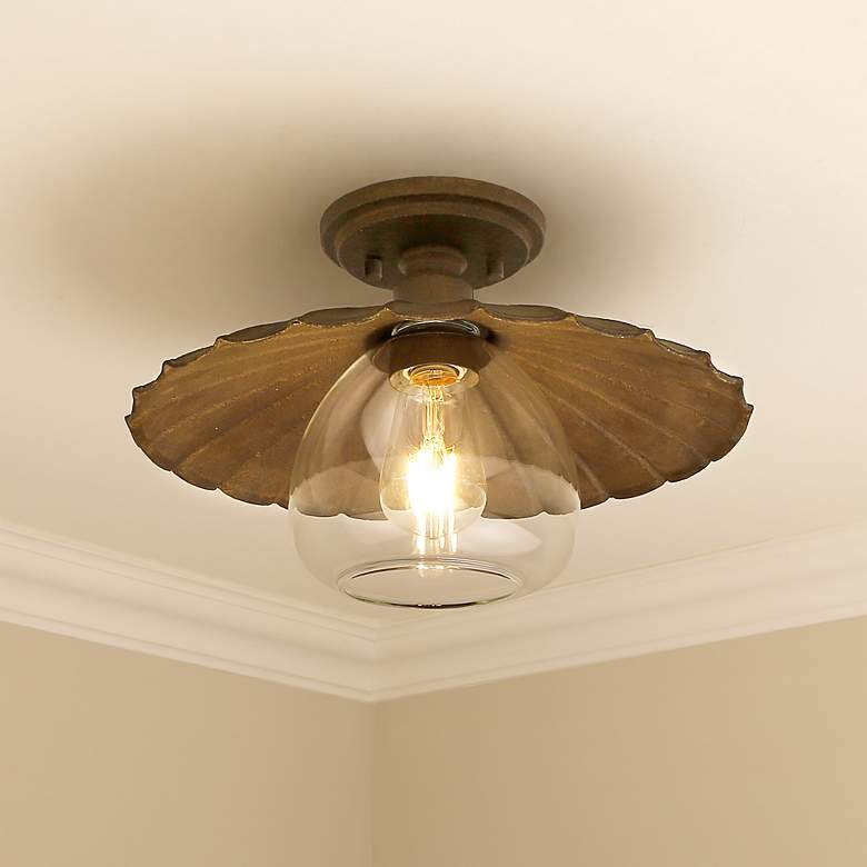 Rust Ceilng Light Clemence 13 3/4