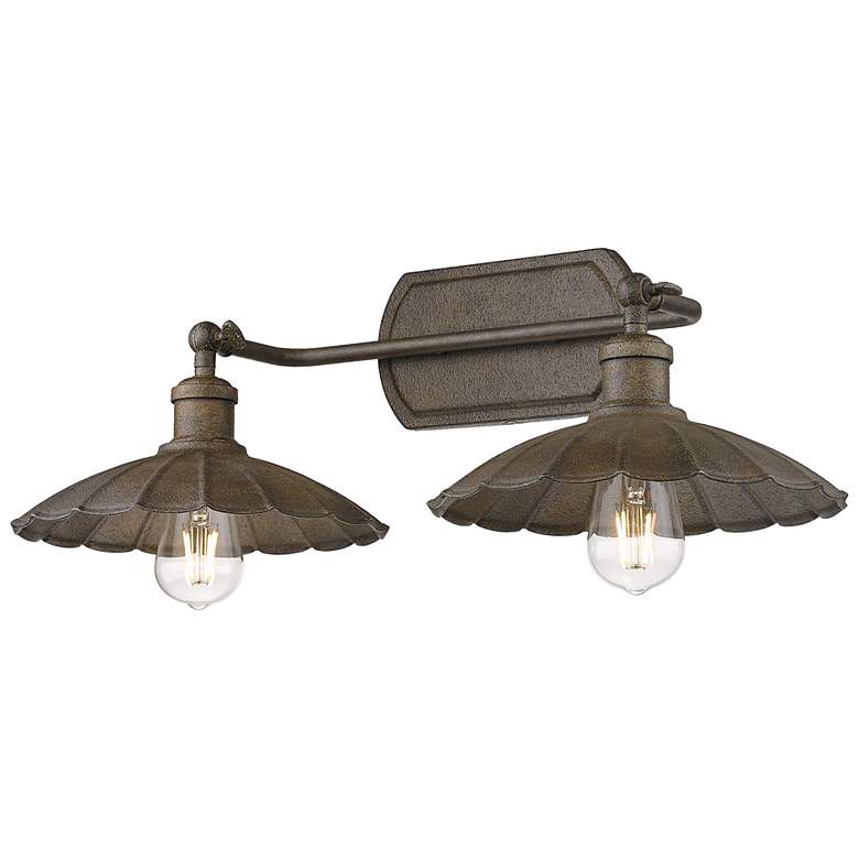 Image 1 Clemence 22 3/4" Wide Dark Rust 2-Light Bath Light