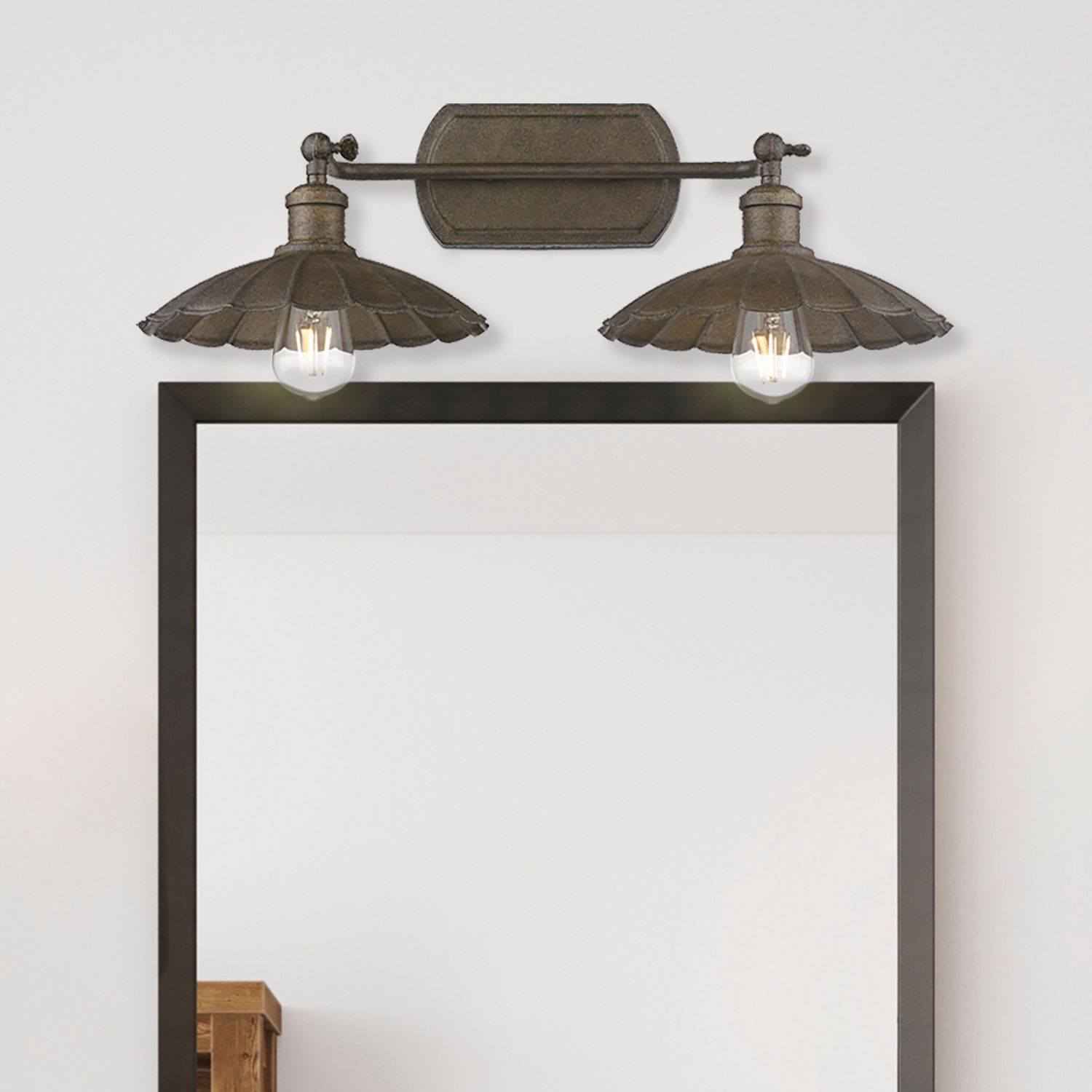 Image Clemence 22 3/4" Wide Dark Rust 2-Light Bath Light