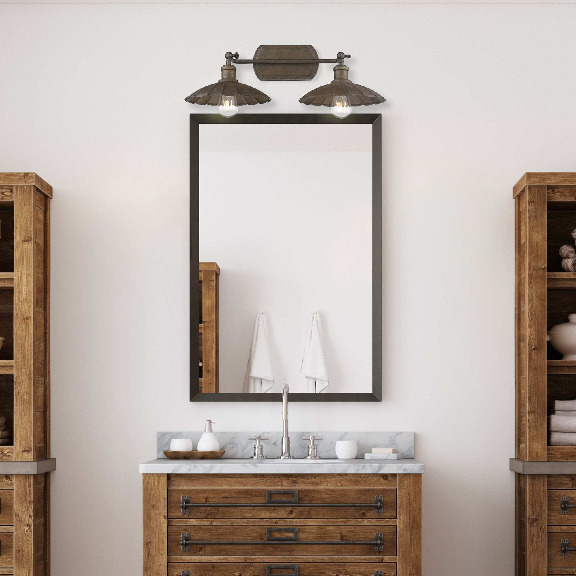 Image 7 Clemence 22 3/4" Wide Dark Rust 2-Light Bath Light more views