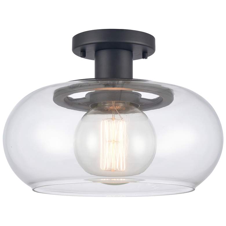 Image 1 Clement 13" Wide Matte Black Ceiling Light