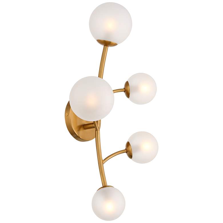 Image 5 Clement 24" High Burnished Brass 5-Light LED Wall Sconce more views