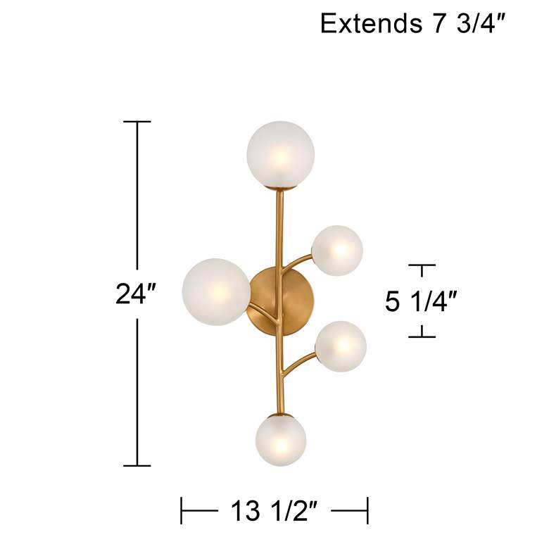 Image 7 Clement 24" High Burnished Brass 5-Light LED Wall Sconce more views