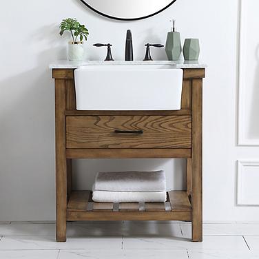 Clement 30" Wide Driftwood Single Sink Bathroom Vanity
